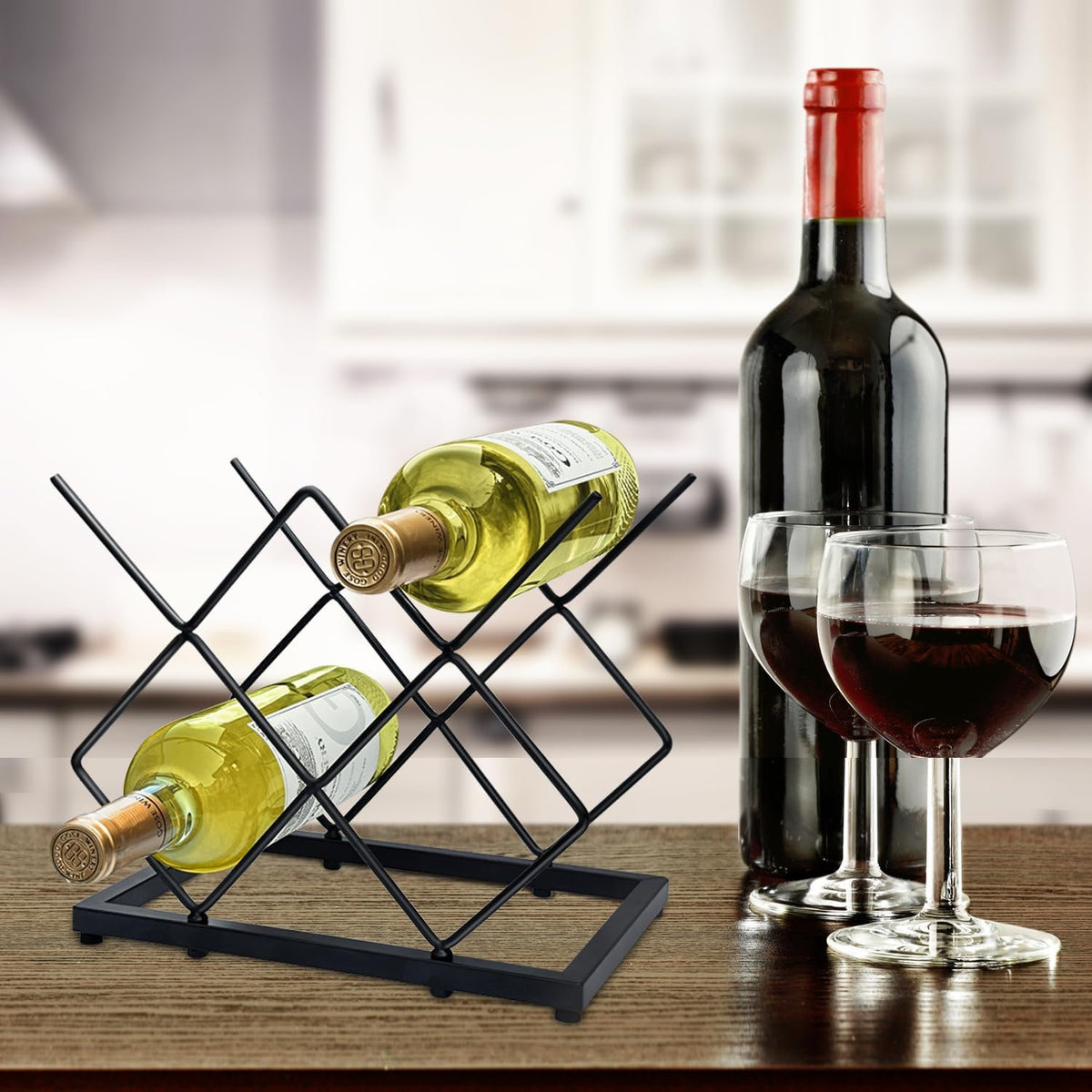 Open Countertop Metal Wine Bottle Rack additional product photo