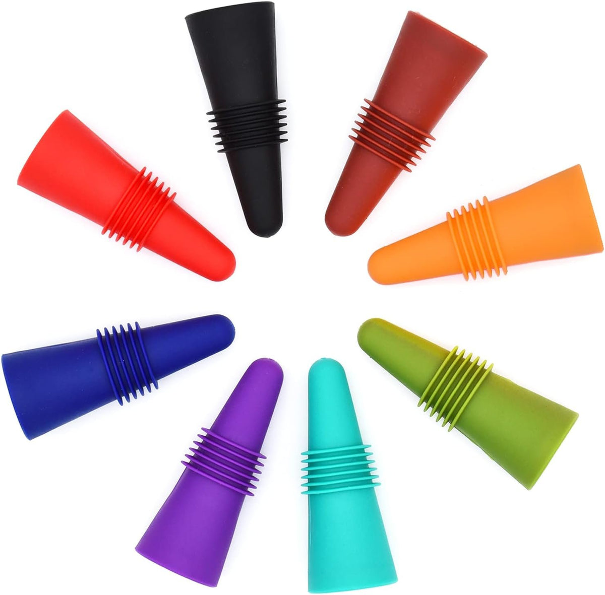 Assorted Silicone Wine Stopper Set studio product photo