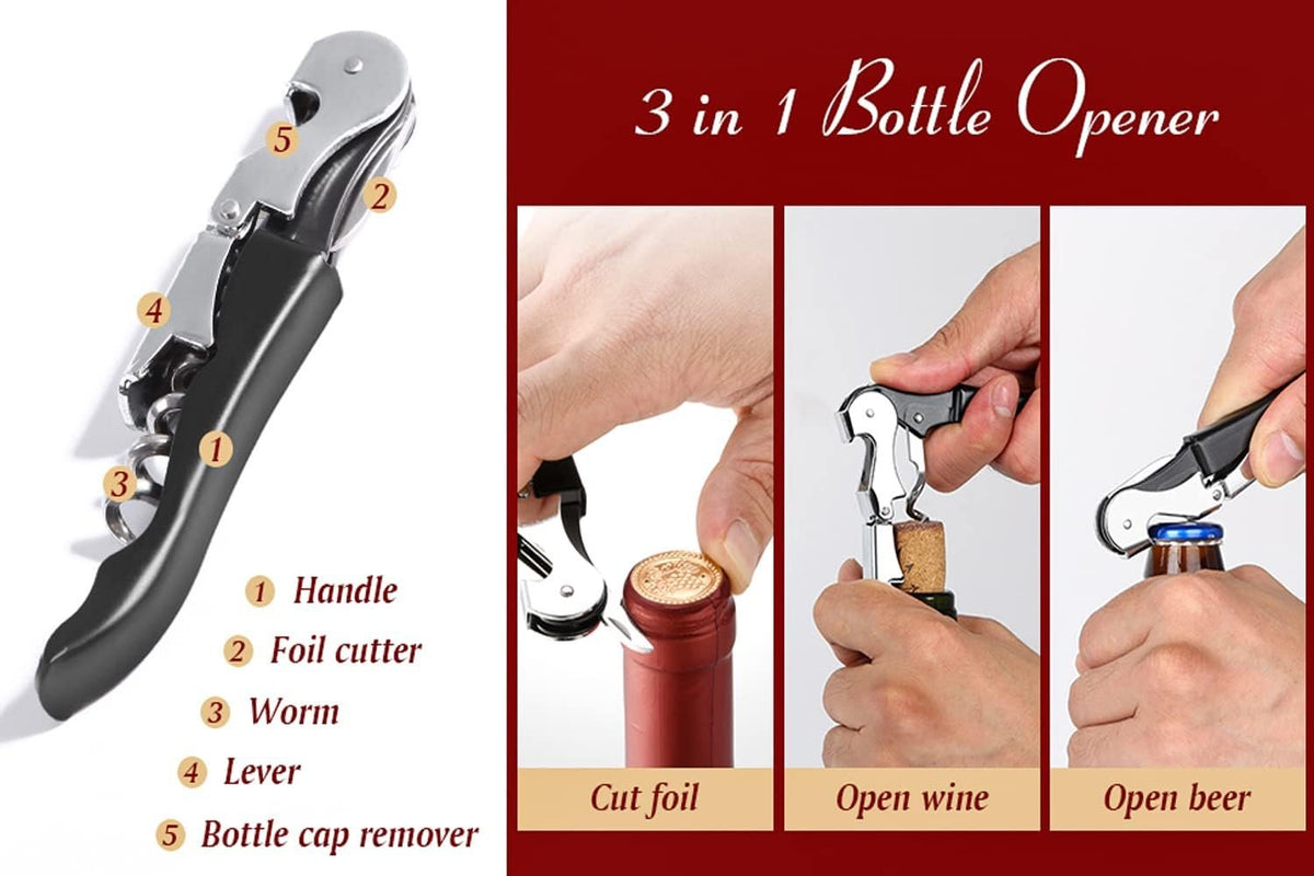 Double-Hinged Waiter Corkscrew Set additional product photo
