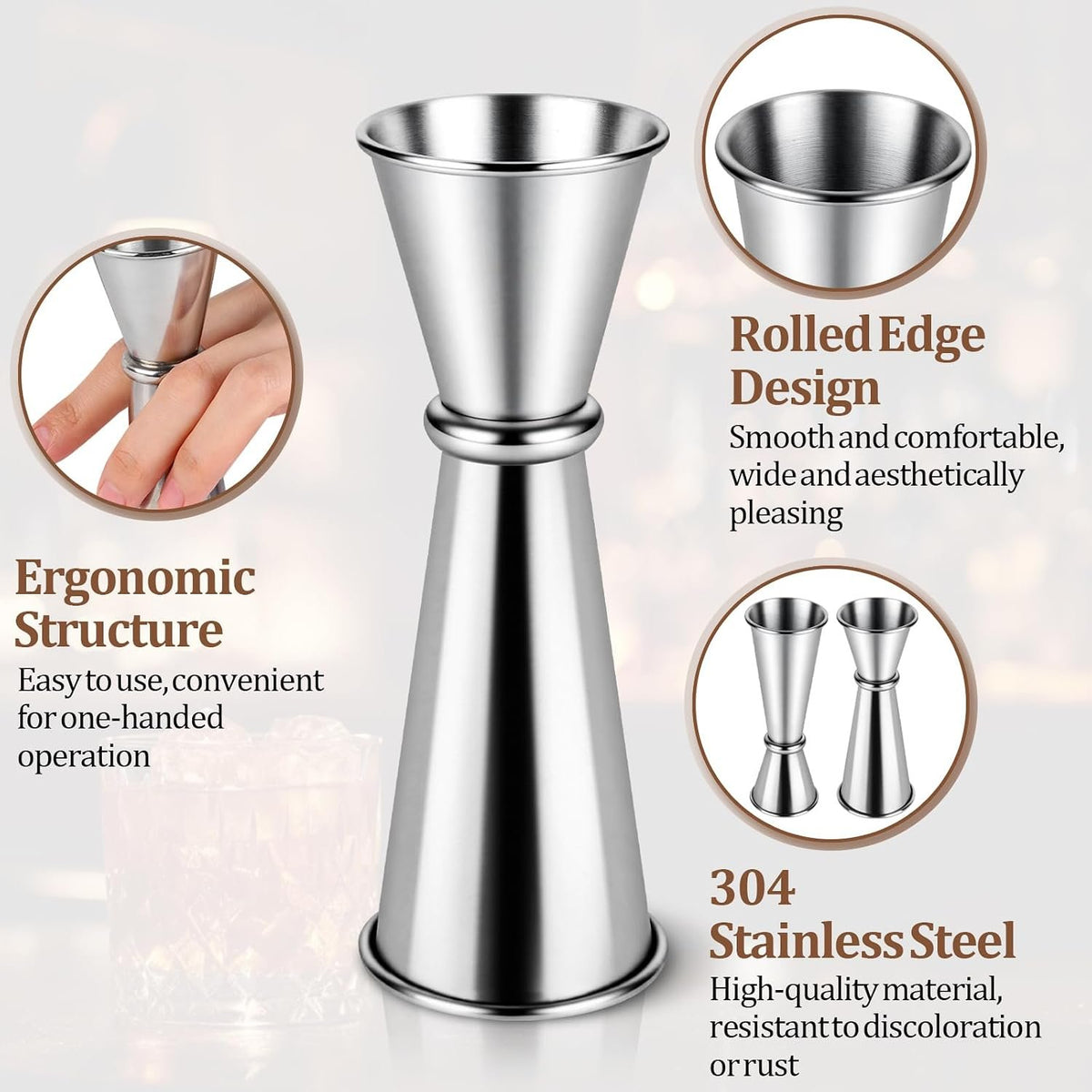 Double-Sided Measuring Jigger Pair additional product photo
