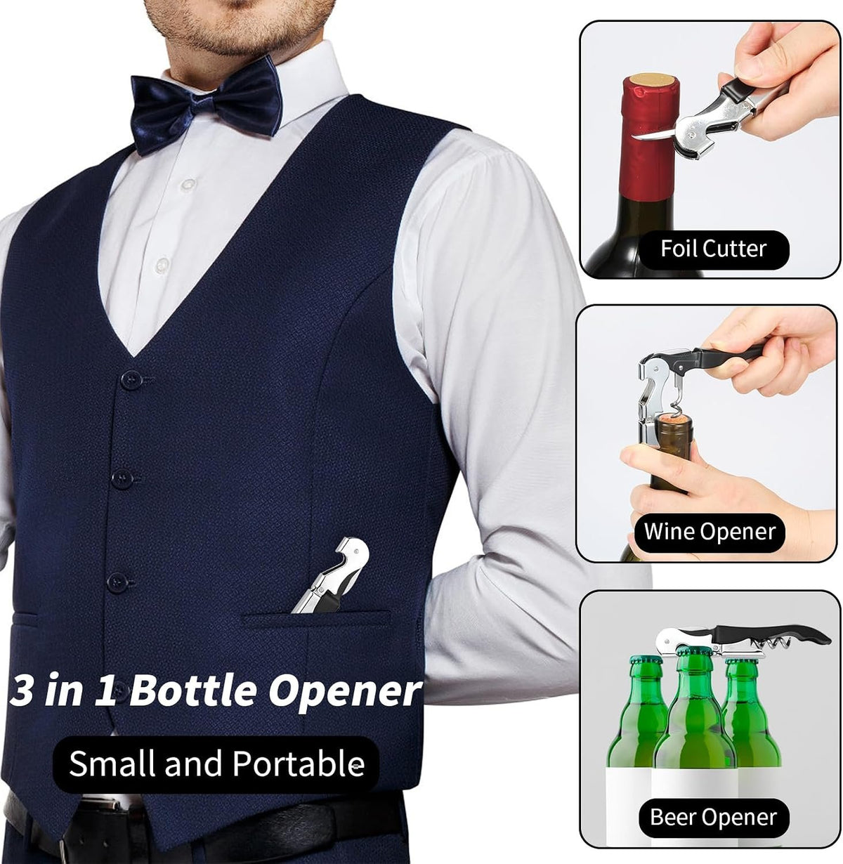 Double-Hinged Waiter Corkscrew Pair additional product photo