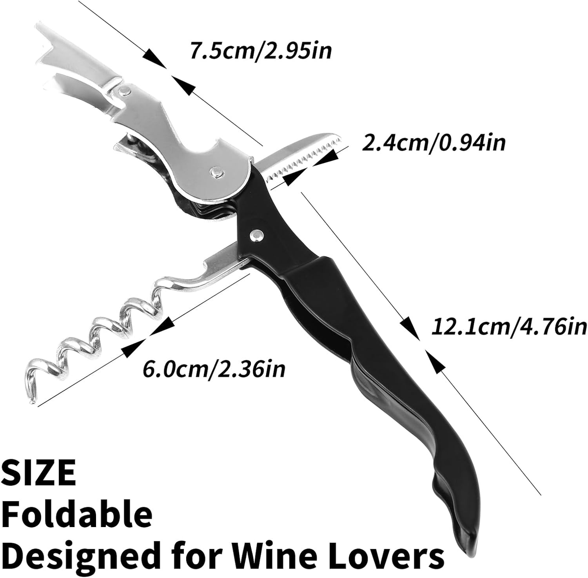 Double-Hinged Waiter Corkscrew Pair additional product photo
