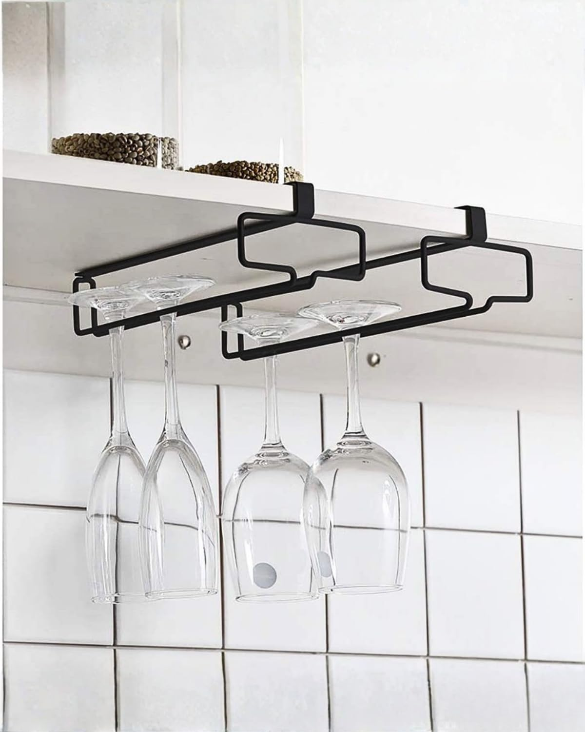 Clip-On Under-Cabinet Stemware Rack Pair studio product photo