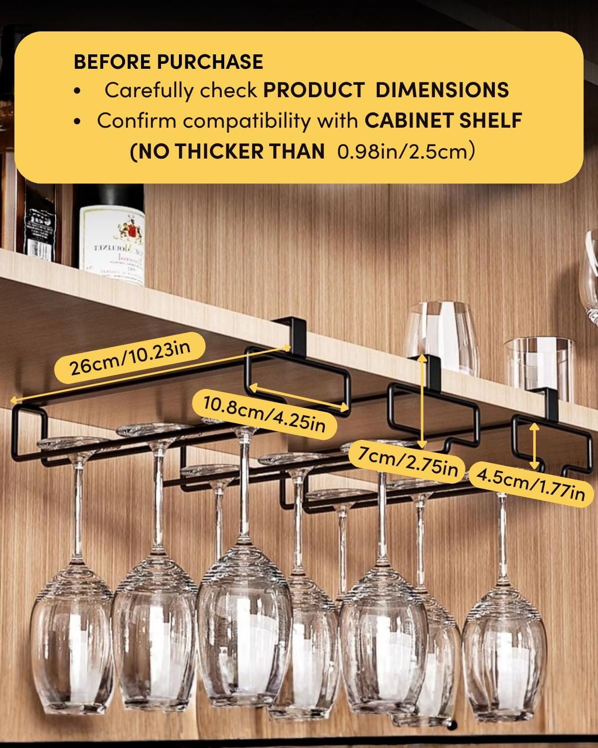 Clip-On Under-Cabinet Stemware Rack Pair additional product photo