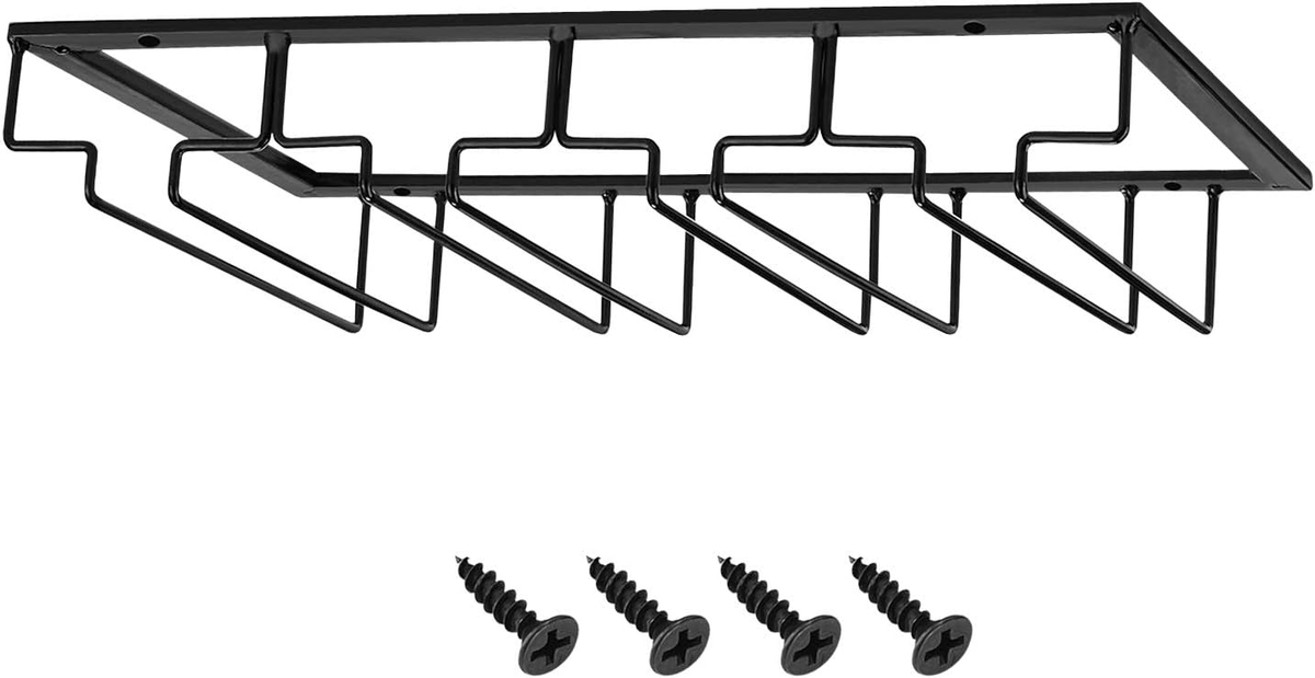 Black Iron Under-Cabinet Stemware Rack additional product photo