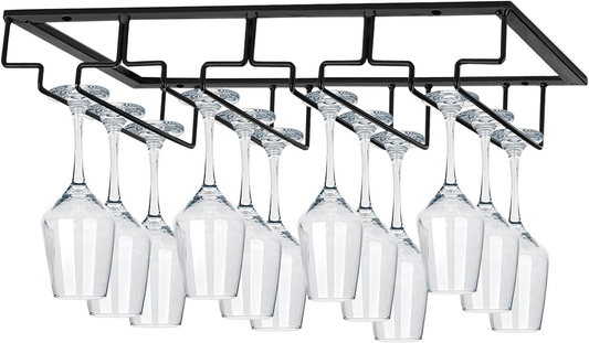 Black Iron Under-Cabinet Stemware Rack studio product photo