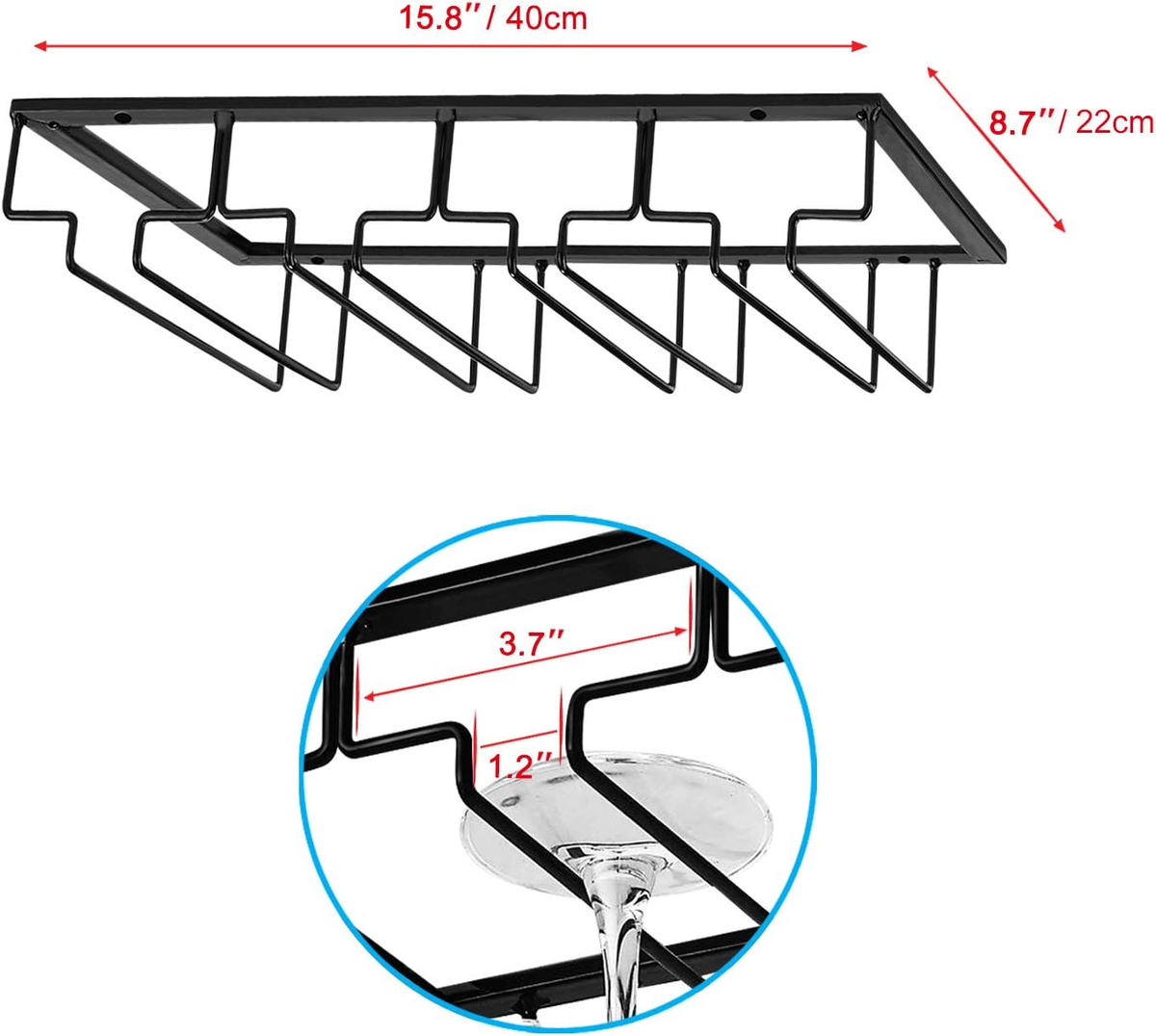 Black Iron Under-Cabinet Stemware Rack additional product photo