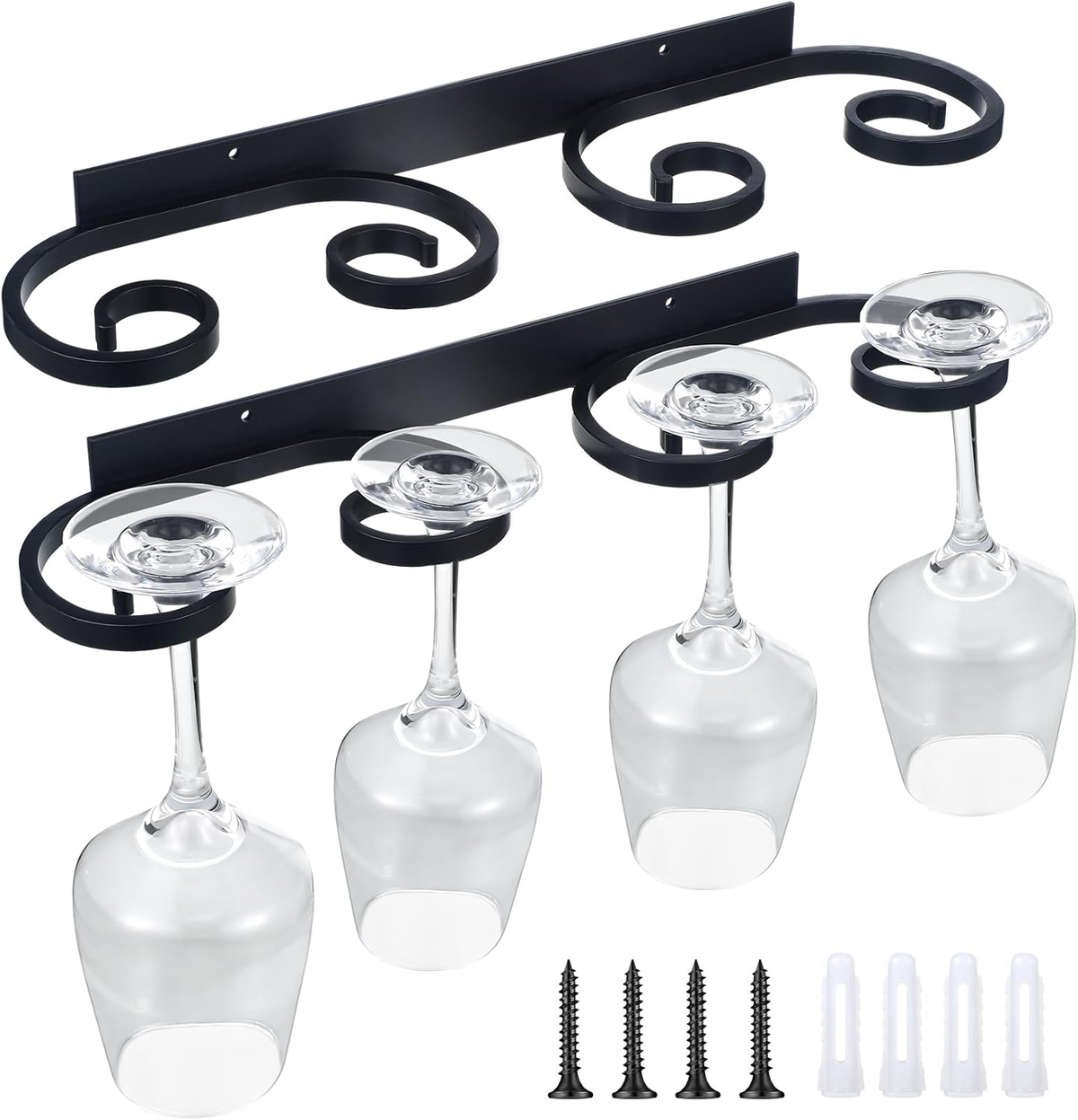 Wall-Mounted Stemware Rack Pair studio product photo