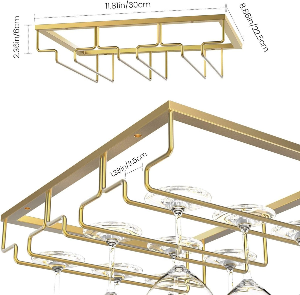 Multi-Row Under-Cabinet Stemware Rack additional product photo