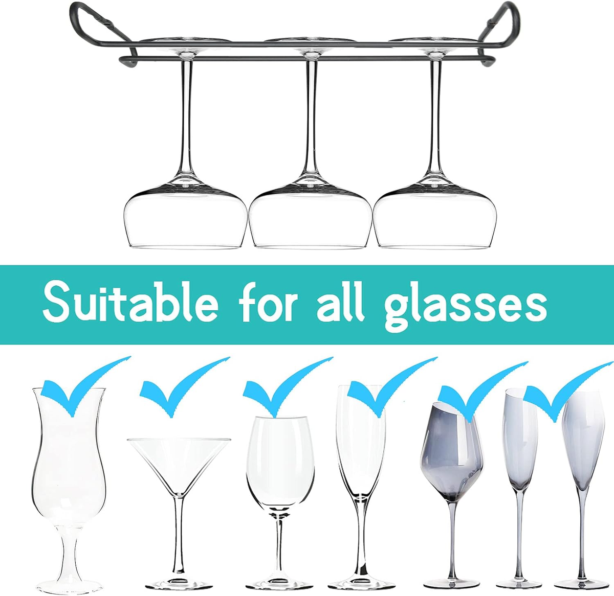Cast Iron Under-Cabinet Stemware Rack Pair additional product photo