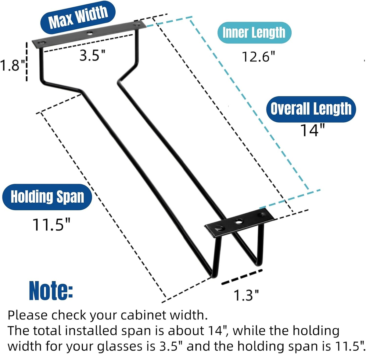 Under-Cabinet Stemware Rack Set additional product photo