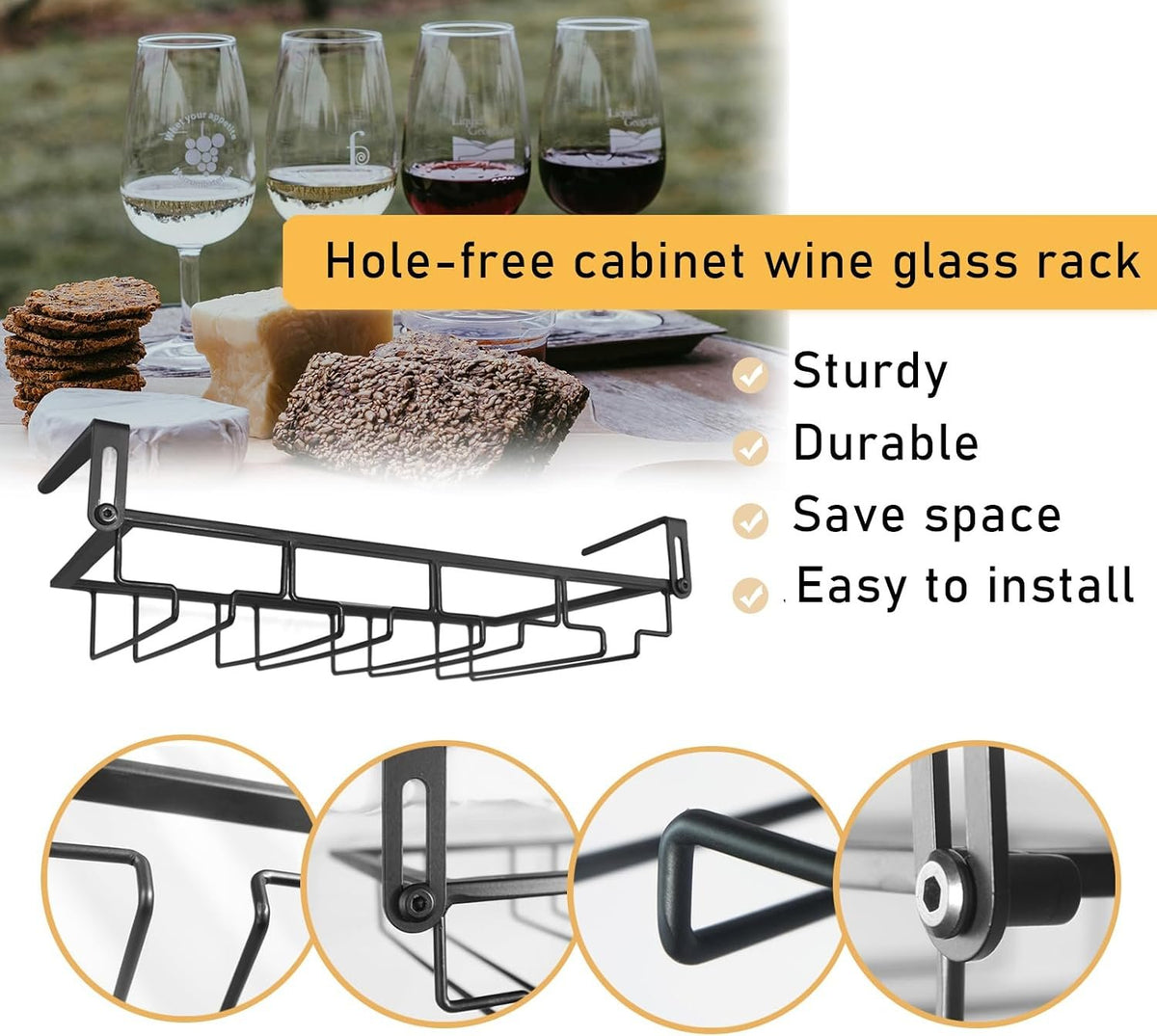 Adjustable Clip-On Stemware Holder additional product photo
