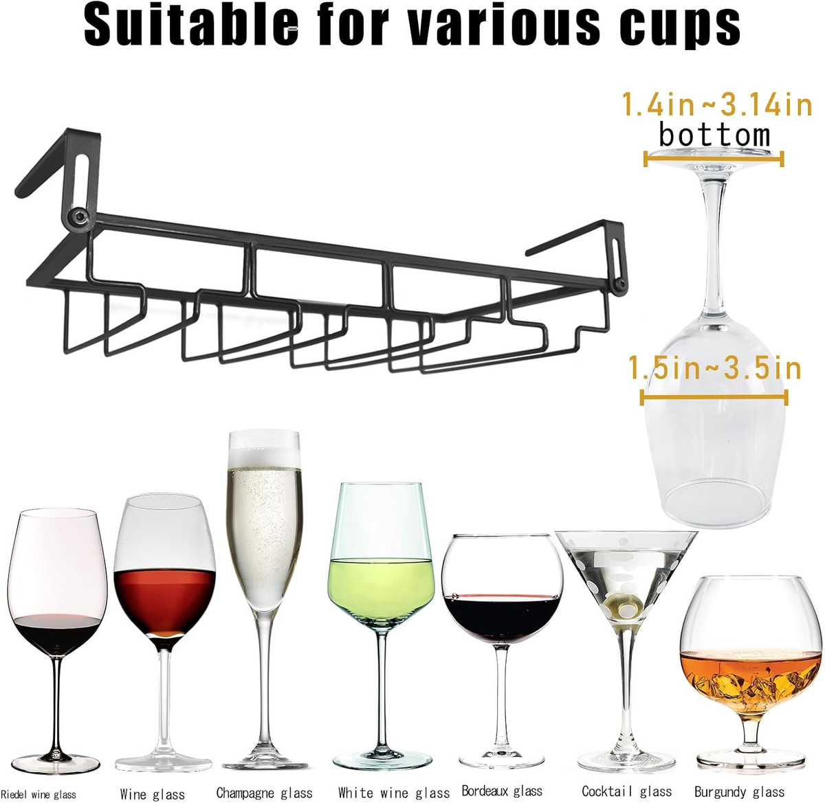 Adjustable Clip-On Stemware Holder additional product photo