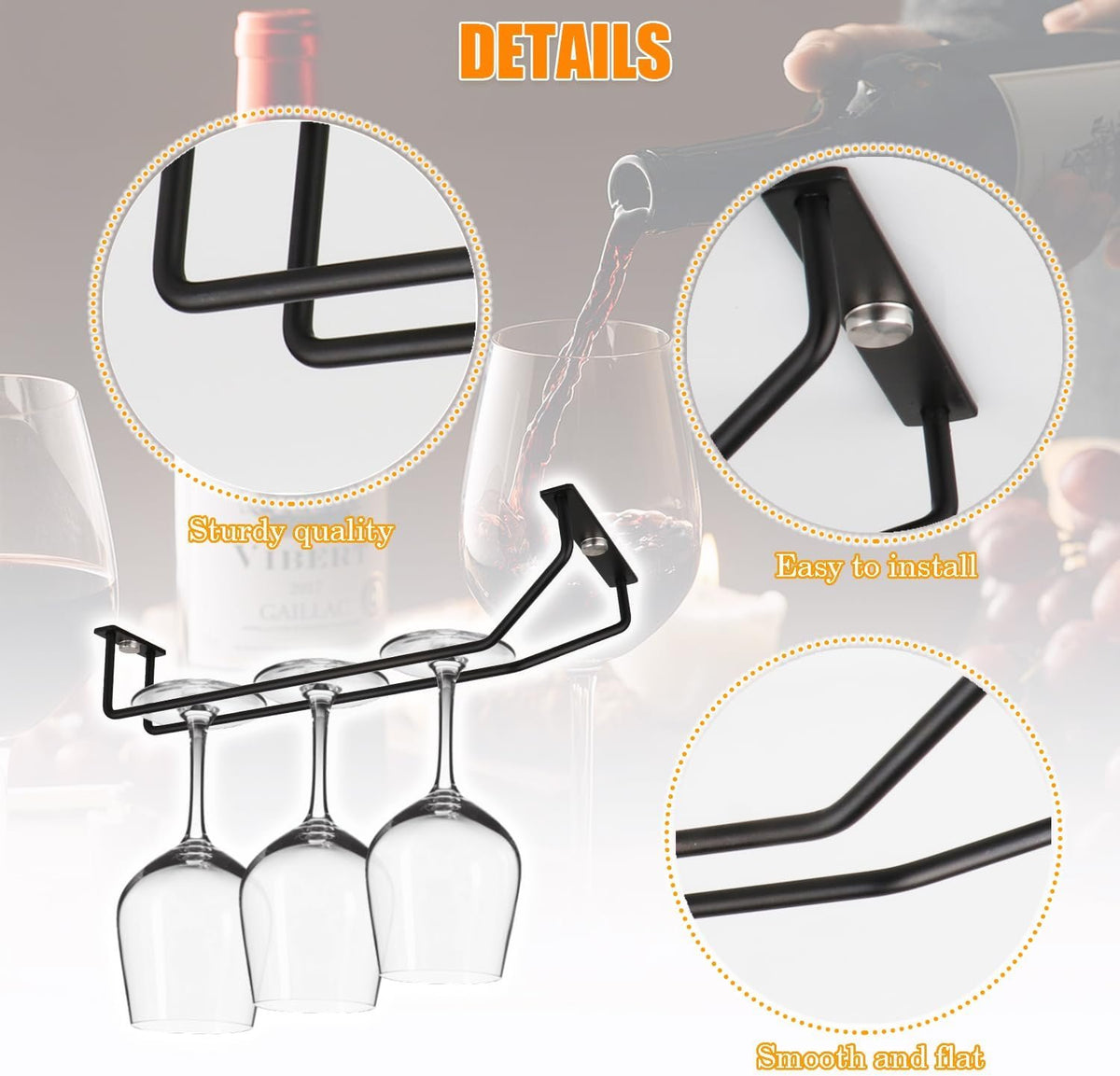 Single-Row Under-Cabinet Stemware Rack Pair additional product photo