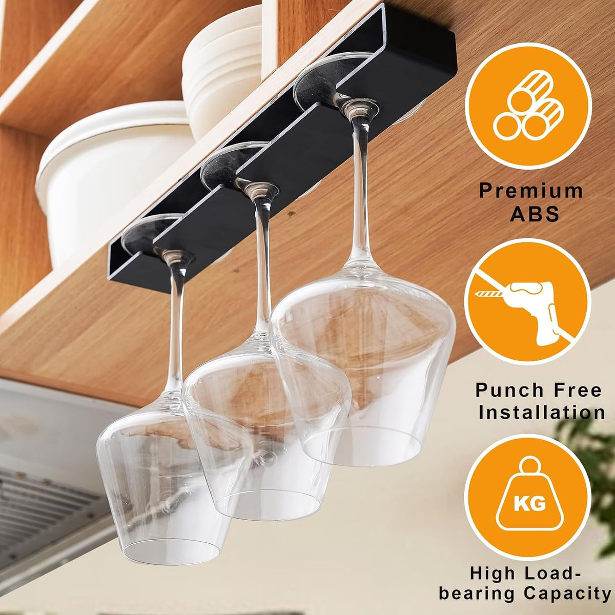 Adhesive Under-Cabinet Stemware Holder Pair additional product photo