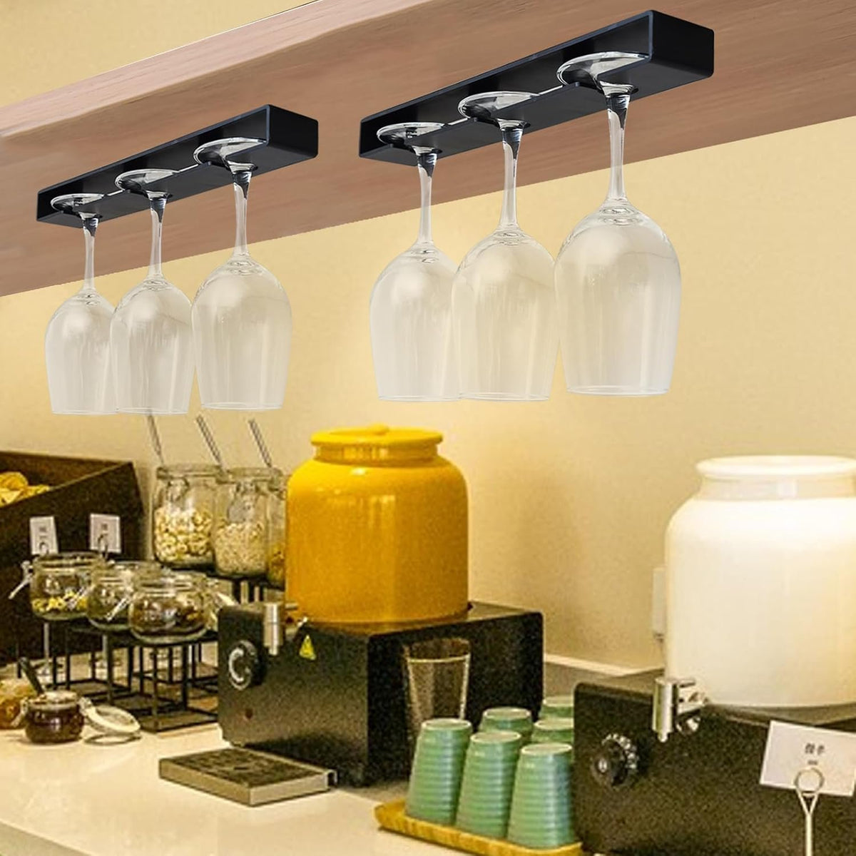 Adhesive Under-Cabinet Stemware Holder Pair studio product photo