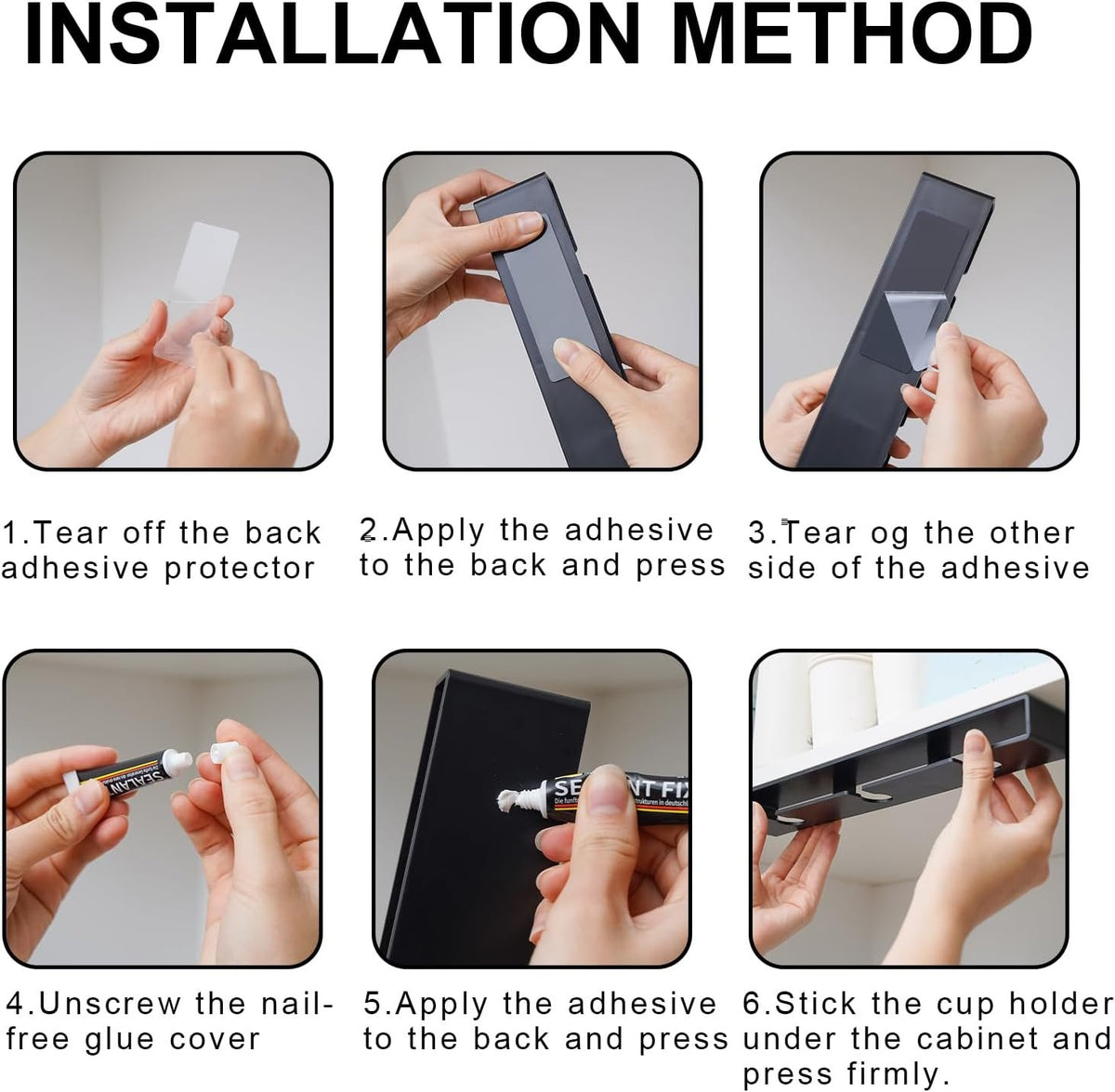 Adhesive Under-Cabinet Stemware Holder Pair additional product photo