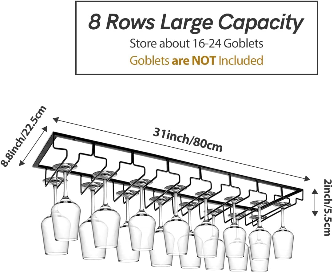 Multi-Row Under-Cabinet Stemware Rack additional product photo