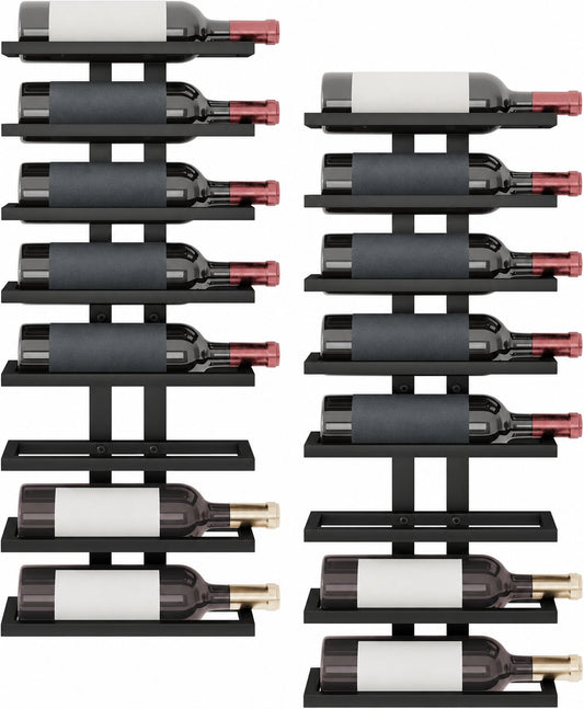 Tiered Wall-Mounted Wine Rack Pair studio product photo