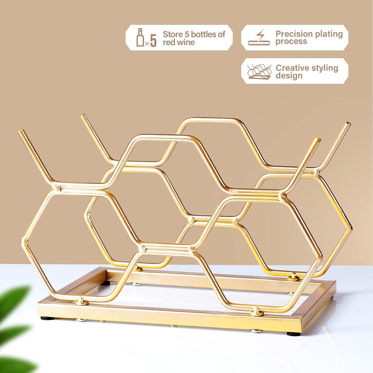 Countertop Metal Wine Bottle Rack additional product photo