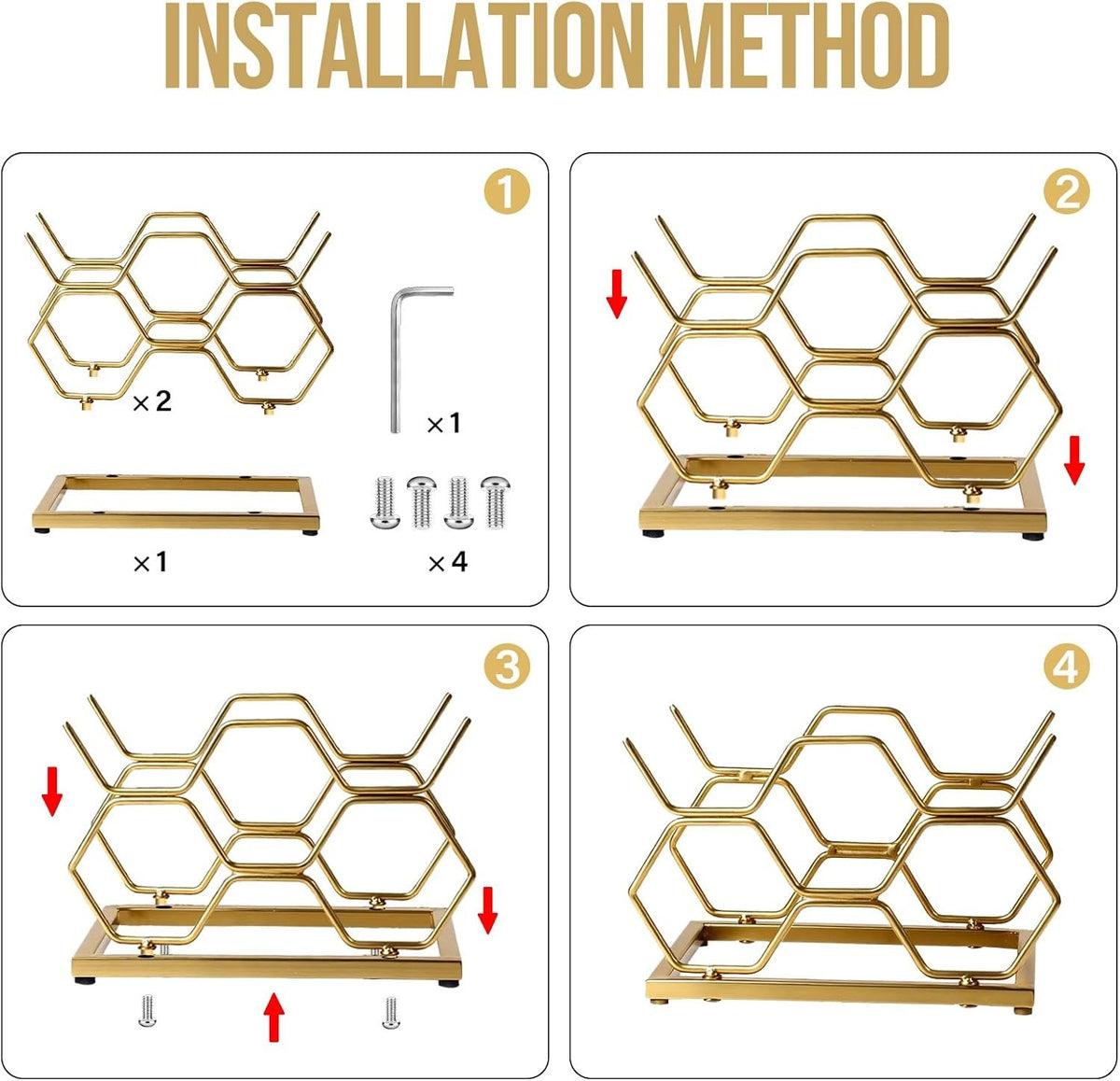 Countertop Metal Wine Bottle Rack additional product photo