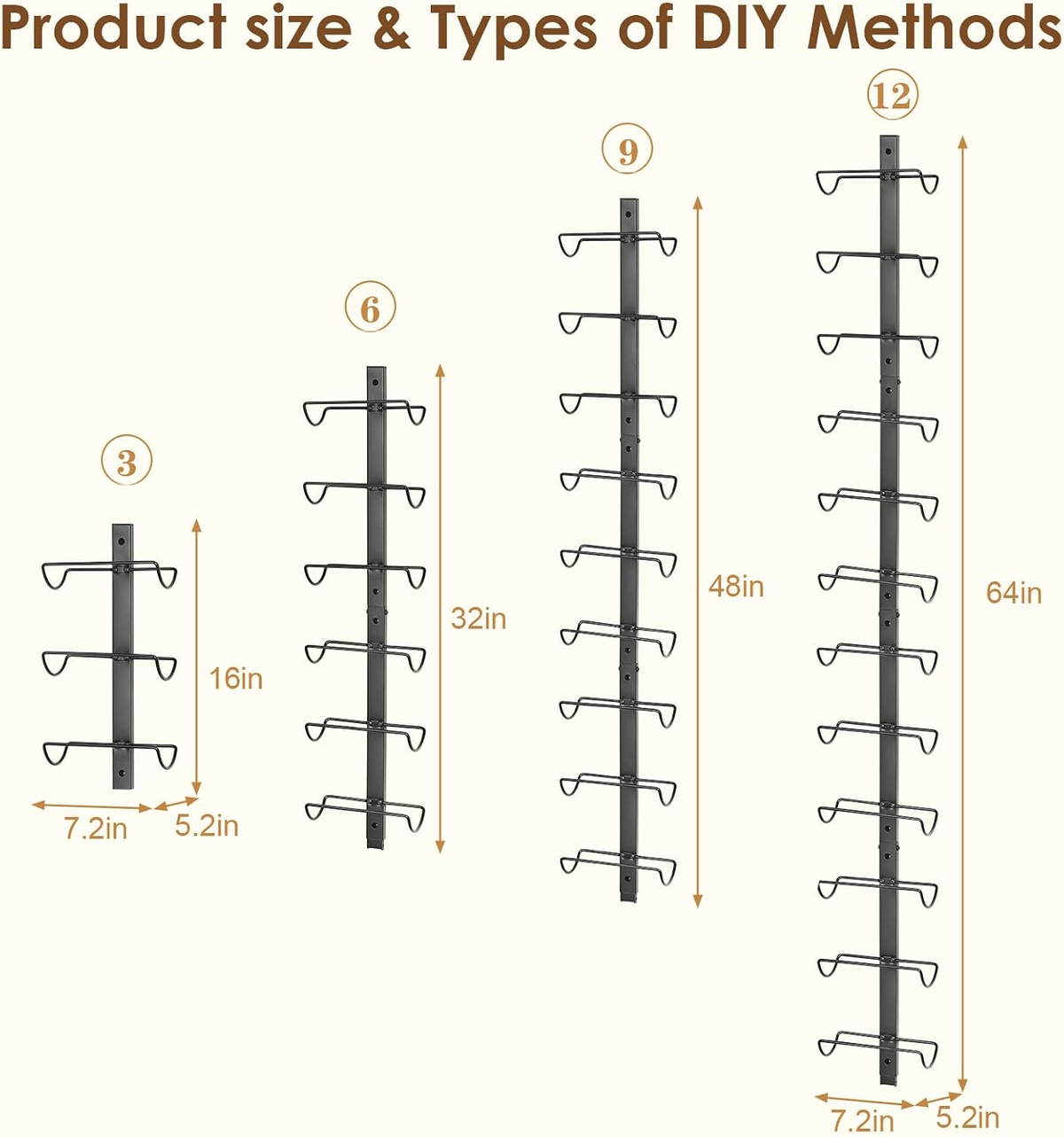 Detachable Wall-Mounted Wine Rack Set additional product photo