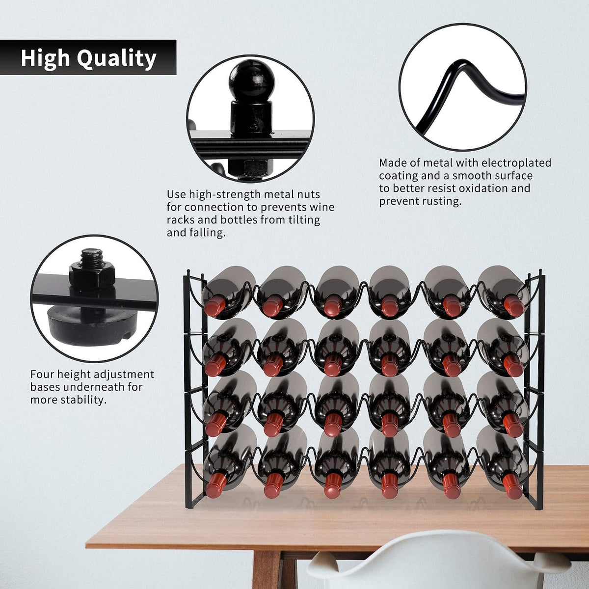 Tiered Stackable Wine Bottle Rack additional product photo