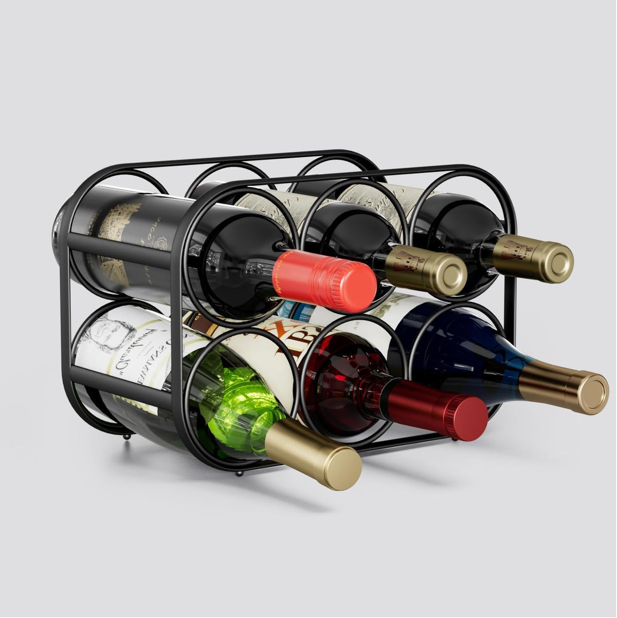 Compact Countertop Wine Bottle Rack studio product photo